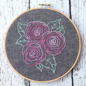 Roses Outline PDF Hand Embroidery Pattern image 1