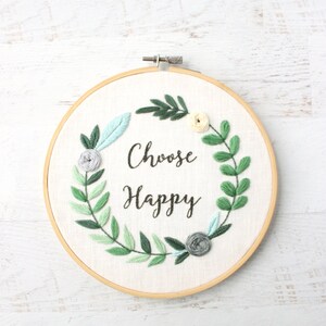 Choose Happy PDF Hand Embroidery Pattern image 4