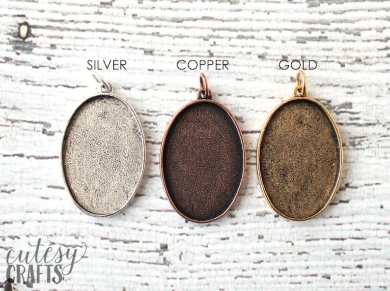 Large Oval Embroidery Necklace Kit Pendant Frame for Etsy