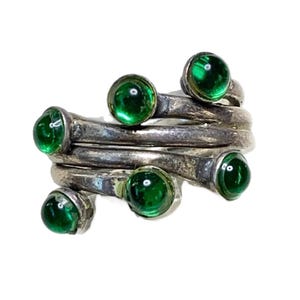 Vintage Modernist Sterling Silver Ring, Taxco Mexico, Size 6 1/2