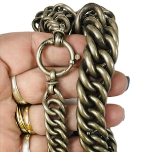 Antique Graduated Sterling Silver Watch Chain Necklace, 70+ Grams , 17 1/2”