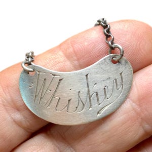 Antiker Sterling Silber Whisky-Dekanter-Tag, englische Markenzeichen