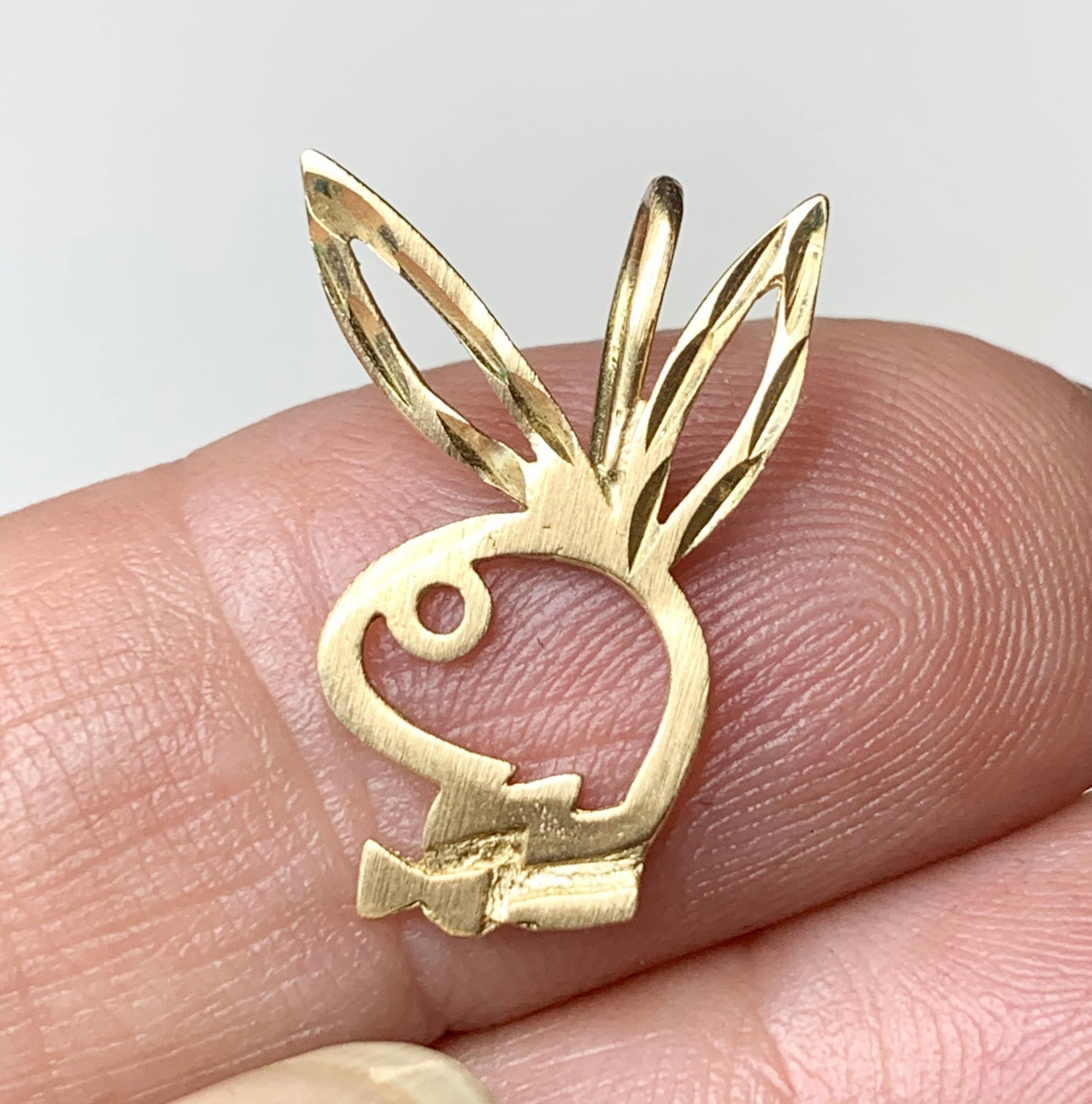 14k Gold Gold Playboy Pendant 14k Gold Playboy Bunny Chain