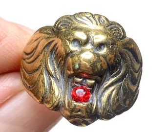 Lion of Judah Ethiopia Bob Marley Signet Ring 925 Silver 24k Gold