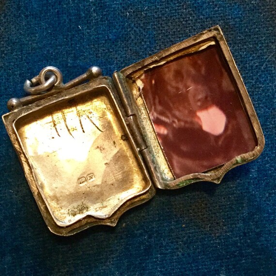 Antique fob Locket pet Memento Mori Sterling Silve