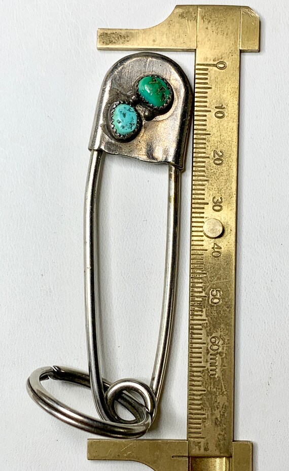Green Turquoise safety pin, keychain. Blanket, ja… - image 2