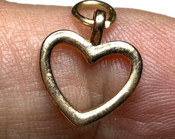 Vintage 14k Gold Heart Charm, Fine Jewelry