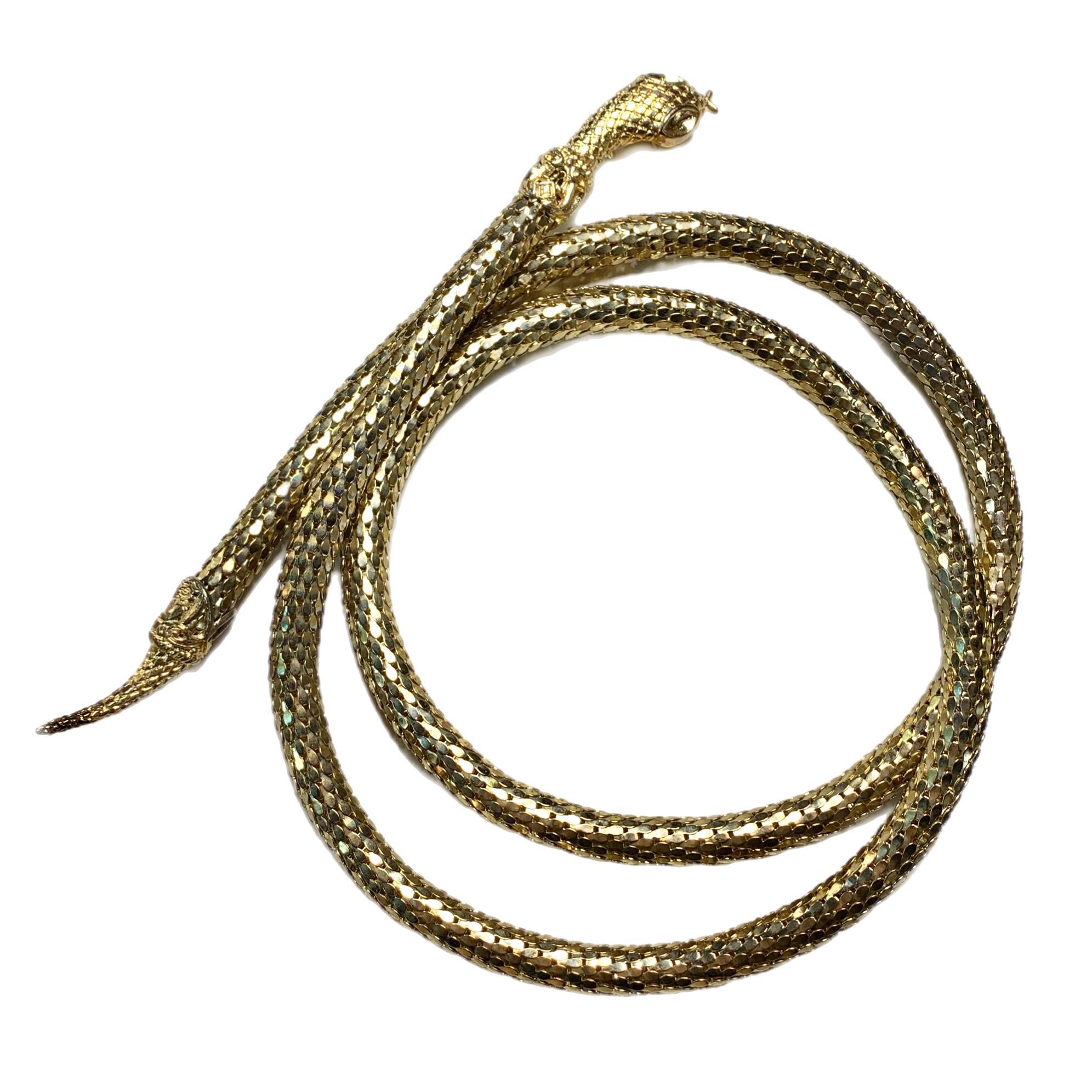 Vintage Gold Mesh Snake Belt or Necklace, 41” - Etsy display picture 1