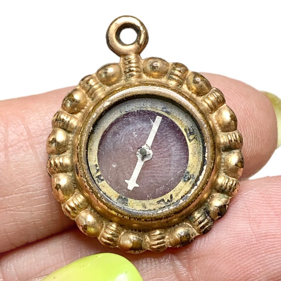 Antique Pocket Watch Compass Fob, Double Sided Pen