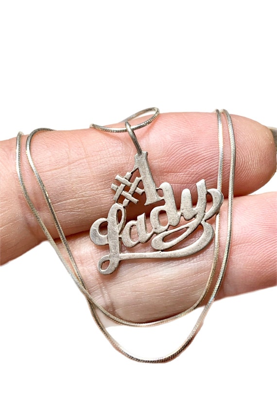 Vintage Sterling Silver “#1 Lady” Pendant Necklace