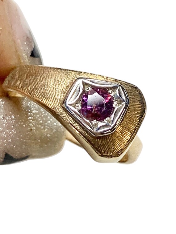 Antique 14K Gold Horseshoe Nail Ring, with Ruby, sz 7… Gem