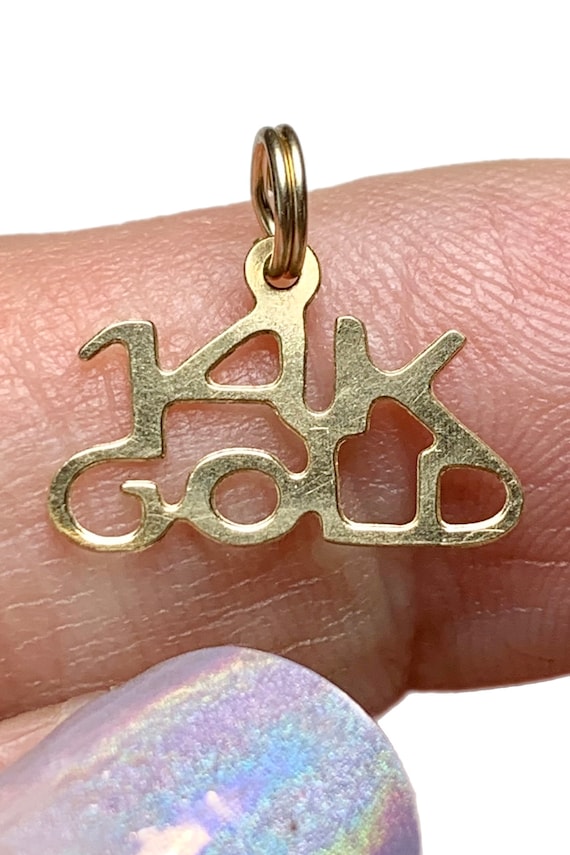 Vintage 14k GOLD Charm, 1980s 90s, Fine Jewelry - image 1