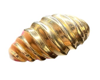 Anillo de cúpula vintage de oro de 14 k, anillo de croissant, talla 9 1/4