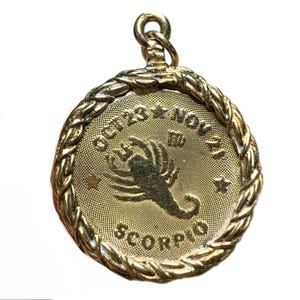 Vintage Sterling Silver Scorpio Charm, Zodiac Pendant, Vermeil