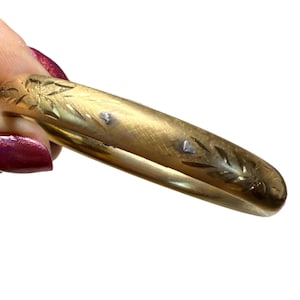 Antique Gold Fill Clamper Bracelet, Engraved Bangle, As-Is