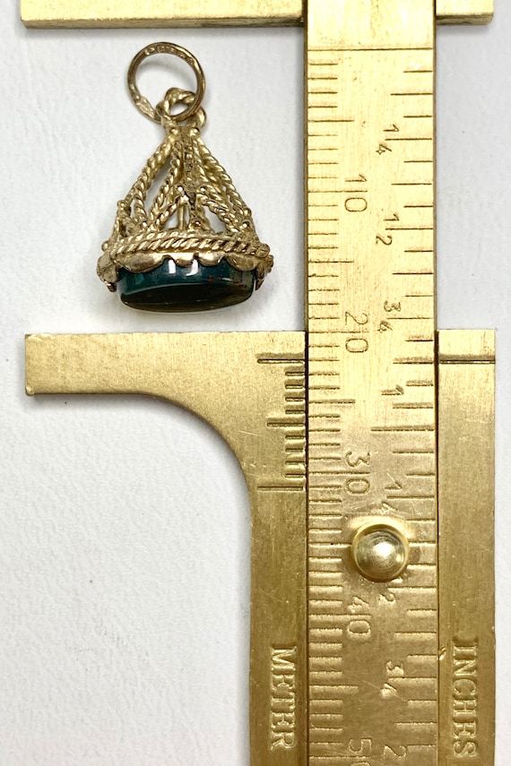 Victorian 9k Gold Fob, with Bloodstone, Openwork … - image 2