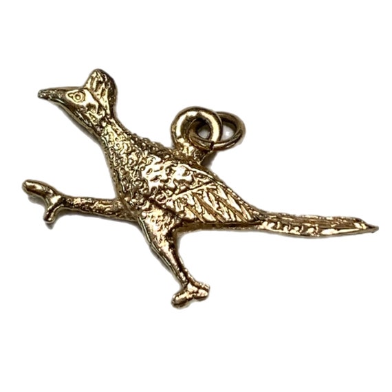 Vintage 14k Gold Roadrunner Charm, Souvenir, Sout… - image 4