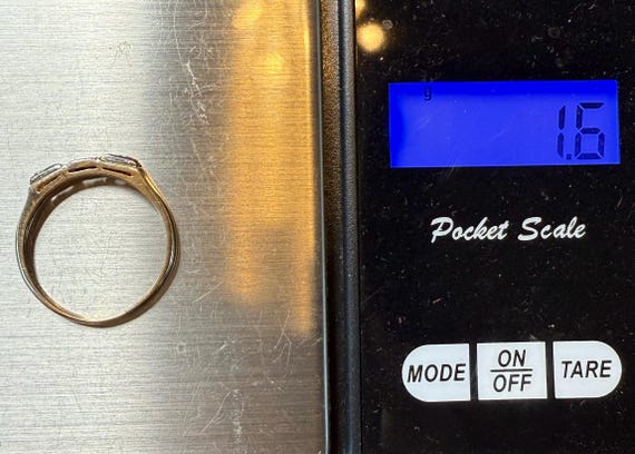 Art Deco 14K Gold + Ruby Ring, Stackable, Size 7 - image 4