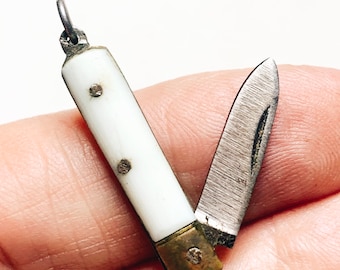 Art Deco Miniature Pocket Knife, Pendant Fob