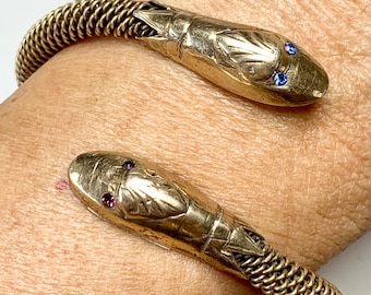 Georgian Gilt Snake Bracelet, Woven Armband, Ouroboros