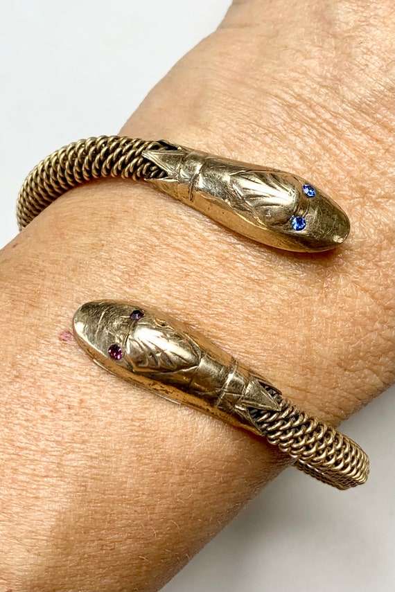 Georgian Gilt Snake Bracelet, Woven Armband, Ourob