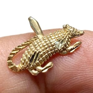 Vintage 14k Gold Armadillo Charm, Signed Ma, Michael Anthony