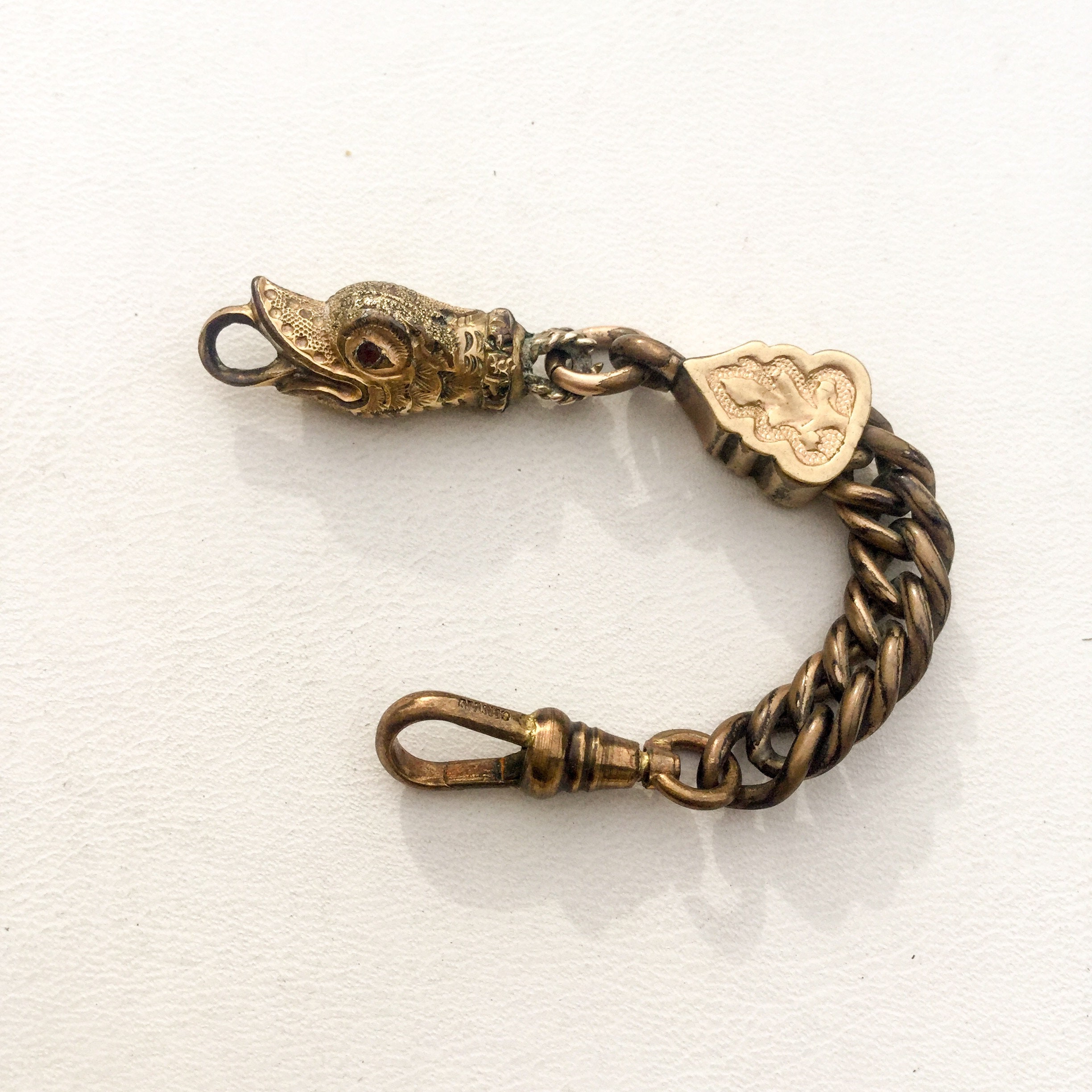 Antique Figural pocket watch chain parts Bird head Gold fill Etsy