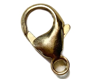Large 14k Gold Dog Clip: Solid Gold Clasp Connector
