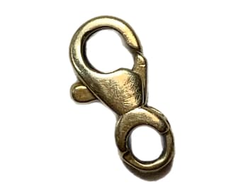 14k Gold Dog Clip, Connector, Solid Gold Clasp