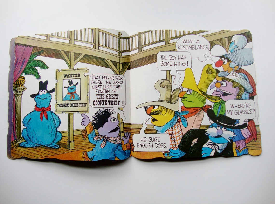 Wanted The Great Cookie Thief Sesame Street Vintage Etsy