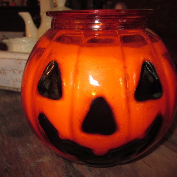 Large Halloween Fall Pumpkin Candle Made with Pumpkin Spice Scented Orange Soy Wax