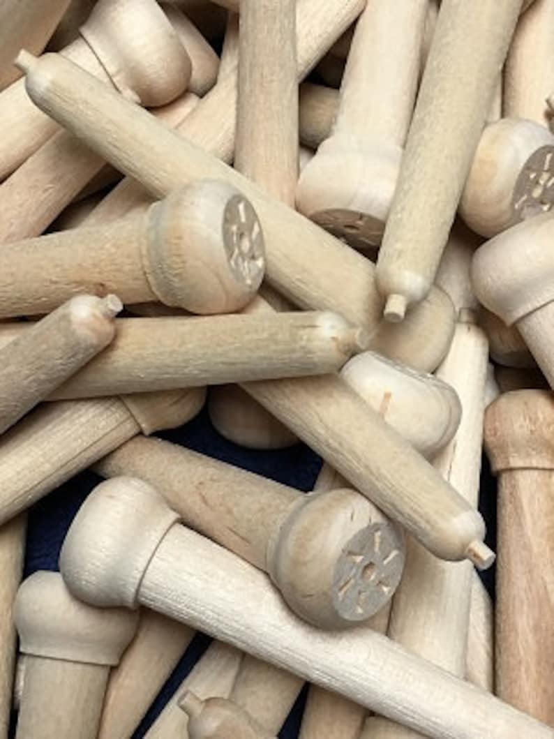 Pkg of 12 unfinished wooden peg stands angel doll stand wood craft supplies