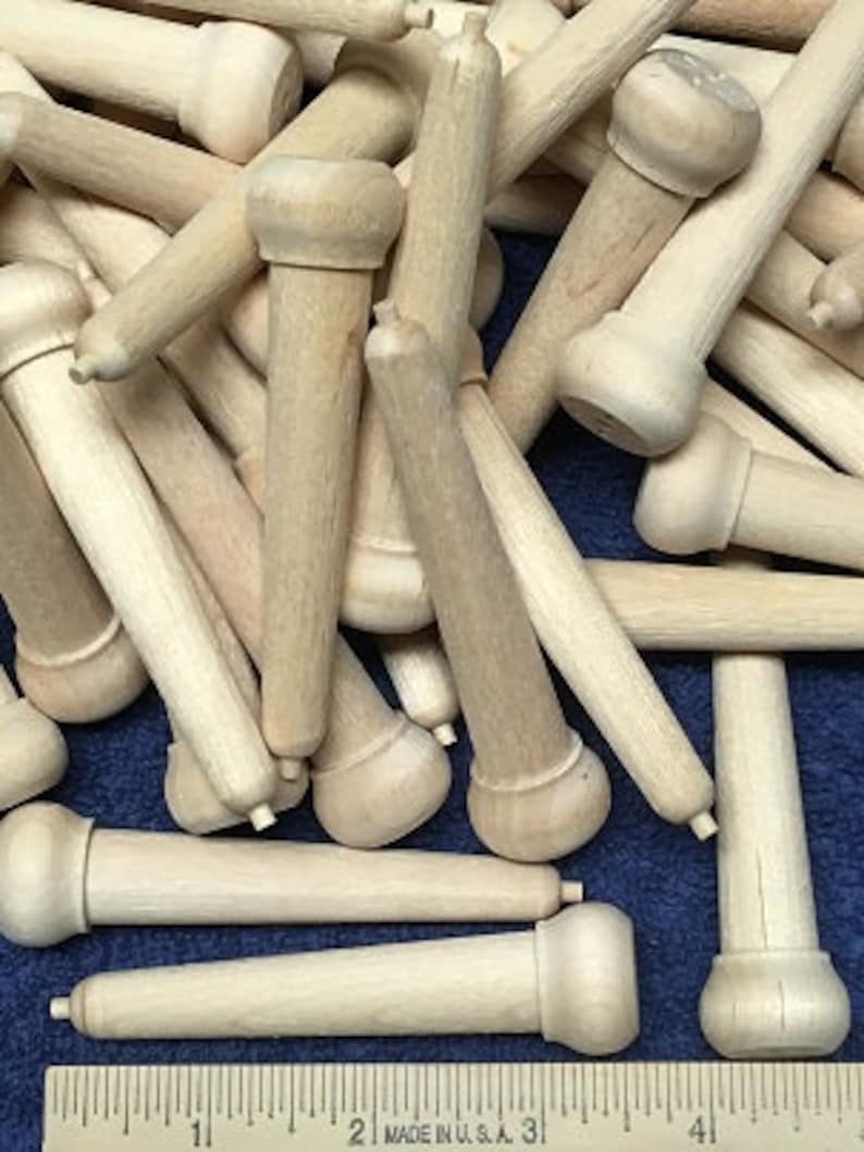 Pkg of 12 unfinished wooden peg stands angel doll stand wood craft supplies