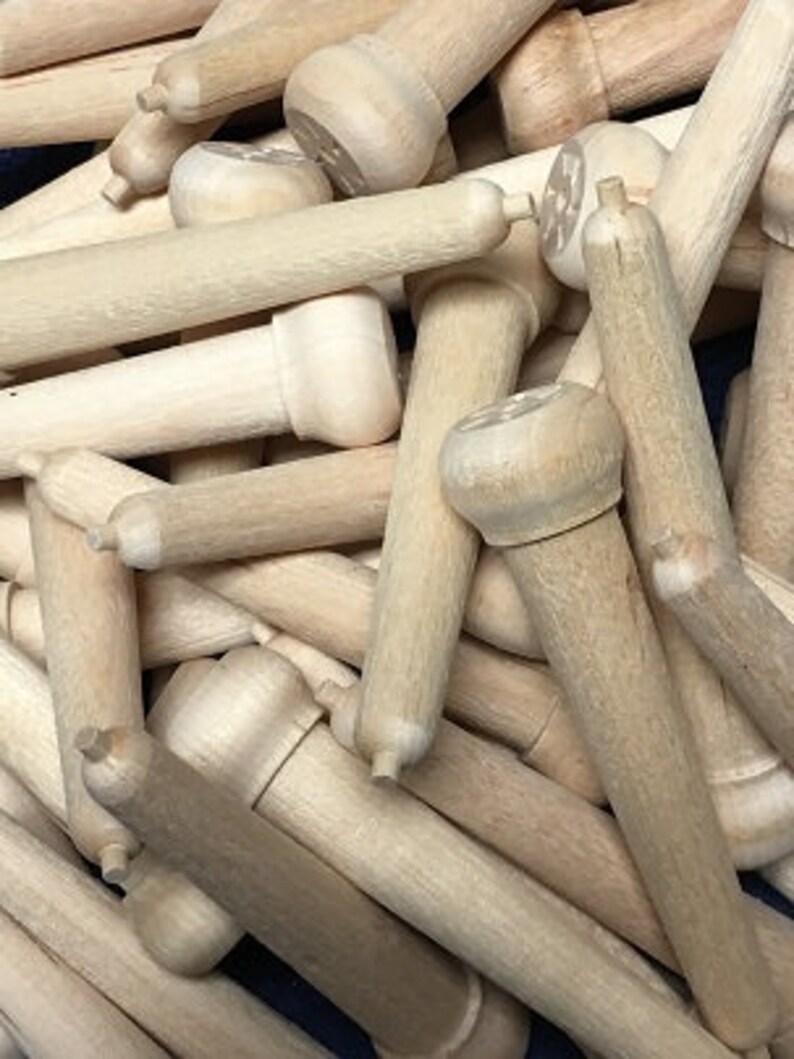 Pkg of 12 unfinished wooden peg stands angel doll stand wood craft supplies