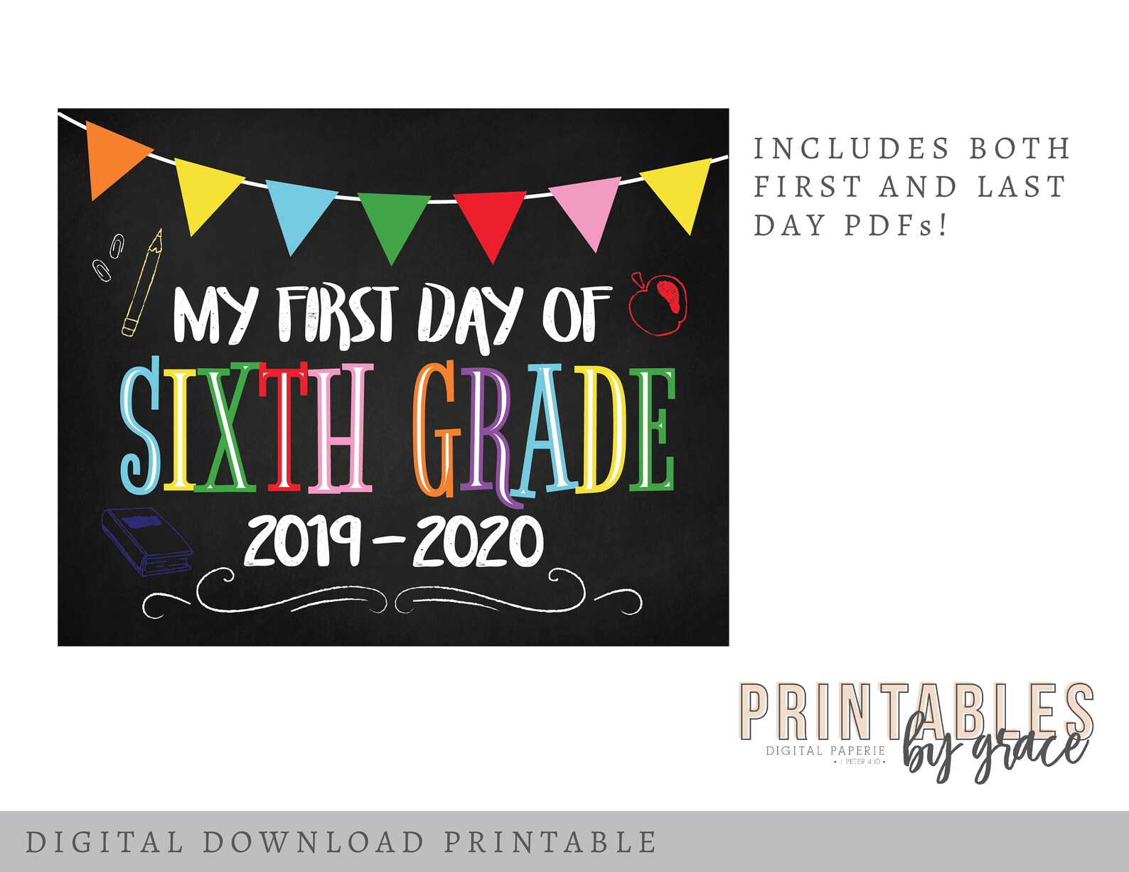 Updated for 2020 2021 DIGITAL PRINTABLE My First and Last Day | Etsy