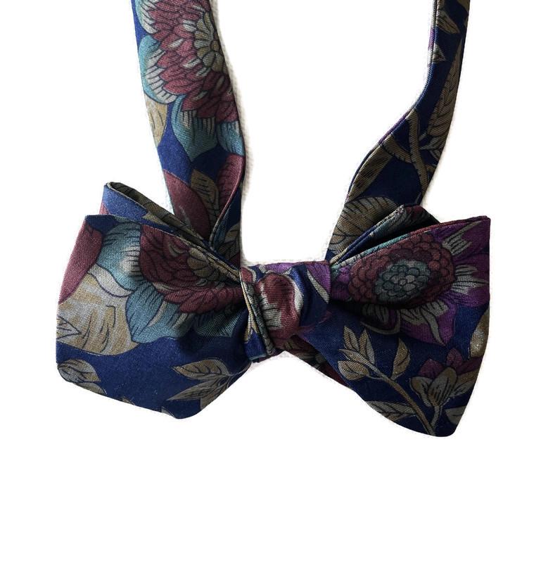 Silk Bowtie for Men - Botanical- One-of-a-Kind - Handmade  - Pre-tied or Self-tie
