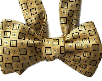 Silk Bow Tie for Men - Fort Knox - One-of-a-Kind, Self-tie - Free Shipping -