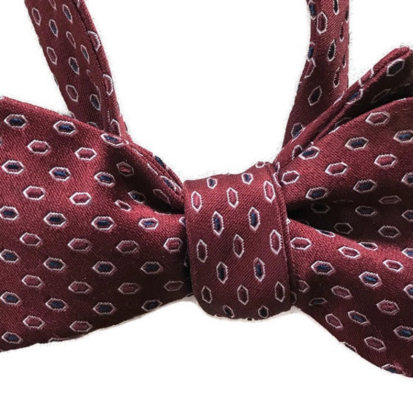 Men's Silk Bow Tie - Engagement - One-of-a-Kind, Self-tie, Handmade - Free Shipping -