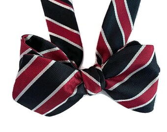 Silk Bow Tie for Men - Executive Stripe - One-of-a-Kind - Handtailored - Self-tie or Pre-tied