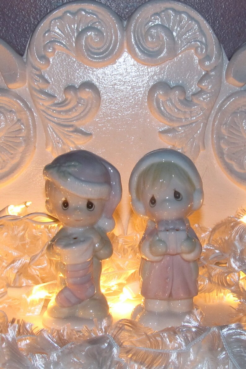 Precious Moments Salt and Pepper Shakers Christmas Decor Etsy