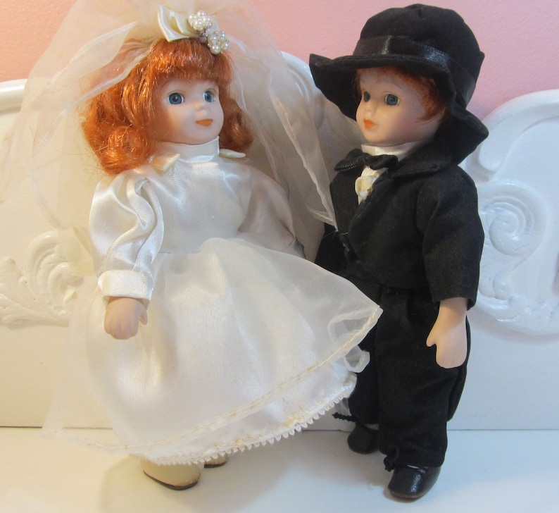 Porcelain Bride And Groom Doll Set Wedding Couple Wedding Etsy