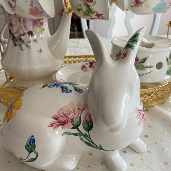 Tiffany & Co. Porcelain  Bunny Rabbit "Sintra" floral