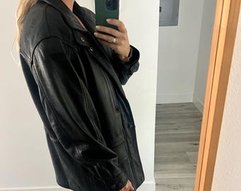Giacca in pelle oversize vintage L