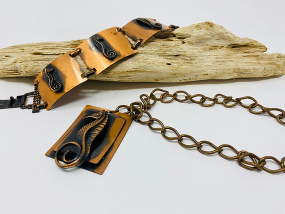 1970's Vintage Jewelry Set, Bracelet, Necklace, St
