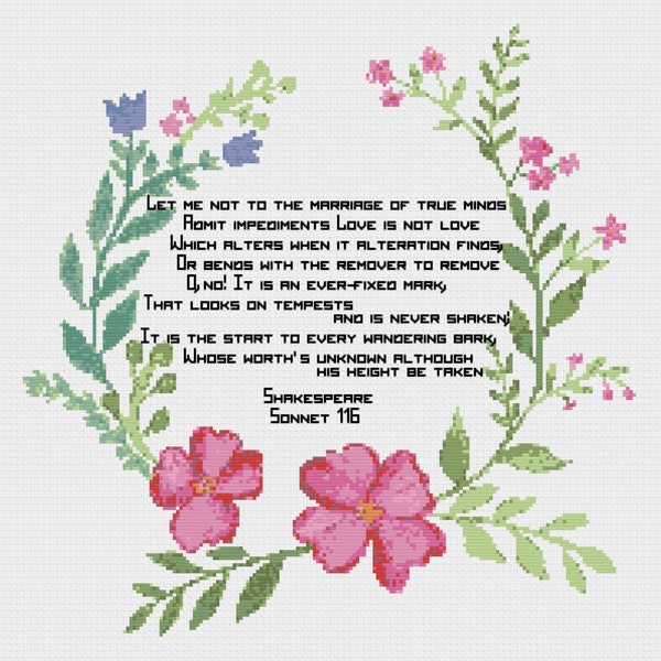 Sonnet 116 Cross Stitch Pattern