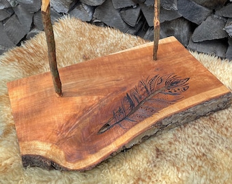 Native American Flute Stand, Native flute Stand, Wood Flute Stand, Two Flute Stand, Live Edge Wood
