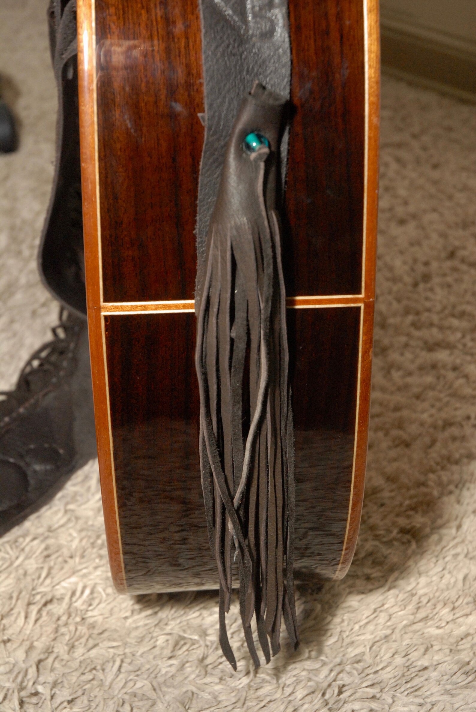 Custom Guitar Strap Leather Guitar Strap Fringed Guitar Etsy