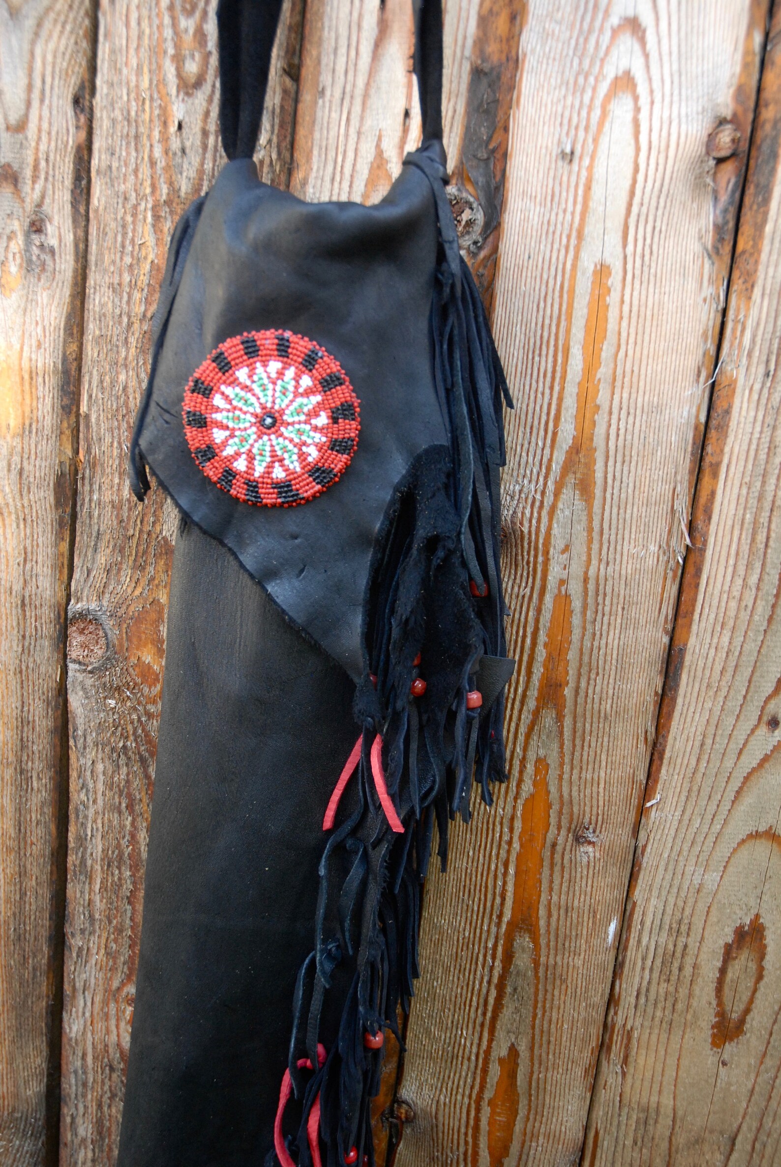 Fringed Leather Flute bag Native American flute bag Native Etsy