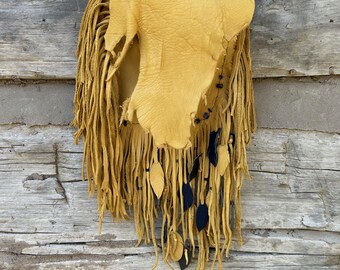 Festival Purse, Fringed Purse, Leather Feather Purse, Native American Inspired Purse, Boho Leather Purse
