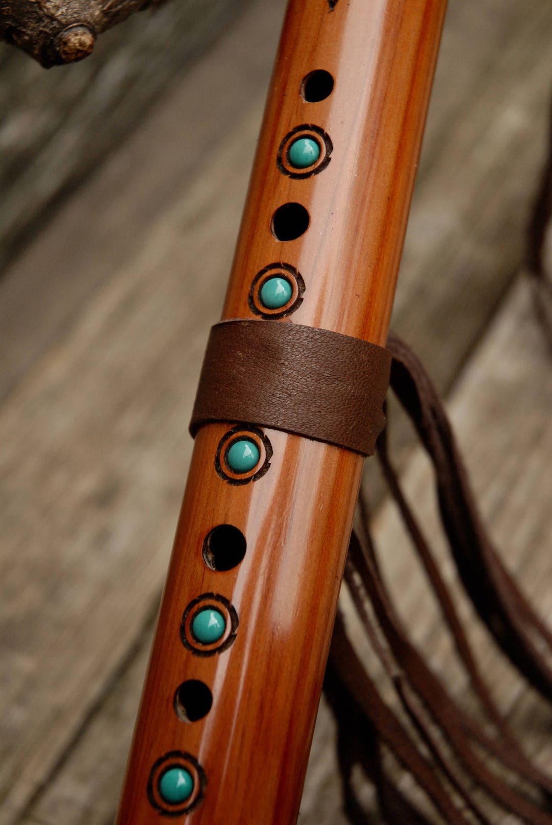 Flute Ties, Native American Flute, Native Flute Accessory, Plain Brown ...